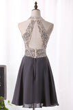 2024 A Line Homecoming Dresses Scoop Chiffon PECPRTPT