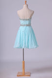 2024 Homecoming Dresses A Line Mini Sweetheart Chiffon With P14PK95J