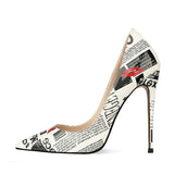 High Heels with Graffiti Evening Party Shoes