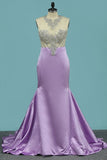 2024 Sexy Mermaid/Trumpet Prom Dresses Scoop P1ZFFF12