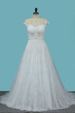 2024 Wedding Dresses Off The Shoulder Tulle A Line With Applique P7X5MCLP