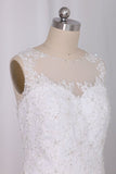 2024 Wedding Dresses Scoop A Line With Beads PSSRFMRR