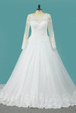 2024 Wedding Dresses Scoop Long Sleeves A Line Tulle P62H65E2