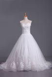 2024 Vintage Wedding Dresses Sweetheart A Line Tulle With Applique P5339RGD