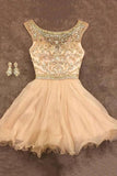 2024 Homecoming Dresses Scoop Beaded Bodice Chiffon Short/Mini PG5976X1