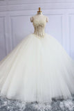 2024 Sweetheart Bridal Dresses With Pearls Ball Gown Tulle White Corset PQC4Z5HE