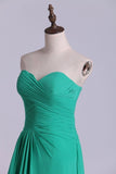 2024 Sweetheart Neckline Chic Dress Pleated Bodice A Line Chiffon PFYJC2GX