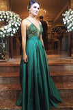 2024 Prom Dresses A Line Spaghetti Straps With Beading Satin PJQAKLPF