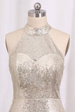 2024 Prom Dresses High Neck Open Back Sequins P3347CJH