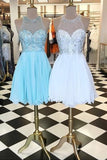 2024 Homecoming Dresses A Line Scoop Short/Mini With P58AZ414