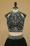 2024 Homecoming Dresses High Neck Two Pieces Beaded Bodice PRFEAGKN