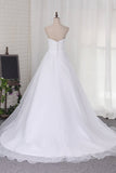 2024 A Line Sweetheart Wedding Dresses Organza PMT2MD6Z