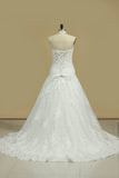 2024 Vintage Wedding Dresses Sweetheart A Line Tulle With Applique P89G8TA3