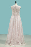 2024 A Line Scoop Evening Dresses Lace With Applique And Beading P2RXM5ST