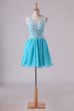 2024 Straps A-Line/Princess Homecoming Dresses Chiffon P9Q3TZKG