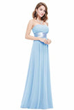 Chiffon Sweetheart Neck A Line Sleeveless Wedding Bridesmaid Long Evening Festive PRH722AA