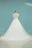 2024 Tulle Wedding Dresses A Line Off The Shoulder With Applique PBJMRD3B