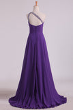 2024 Elegant Prom Dresses A Line One Shoulder Chiffon With PCQG5F75