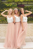 2024 Bridesmaid Dresses V Neck Tulle Floor Length A PH81YJC3