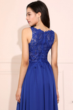 A-Line V-Neck Prom Dress Side Split Long Evening Dress