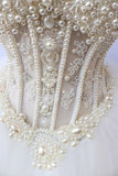 2024 Sweetheart Bridal Dresses With Pearls Ball Gown Tulle White Corset PQC4Z5HE