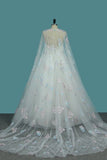 2024 Ball Gown Scoop Neck Wedding Dresses Lace Up With Appliques PMR69YG9