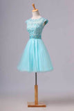 2024 Homecoming Dresses A Line Scoop Short/Mini P6TSPQL2