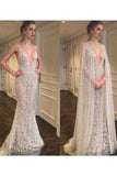 2024 Spaghetti Straps Wedding Dresses Mermaid Lace With P8AT1M18