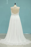 2024 V Neck Chiffon With Beads A Line Court Train PKE4FMRB