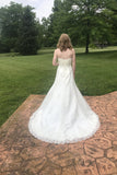 Sweetheart A Line Sleeveless Wedding Dresses with Beading