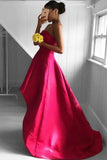 2024 A Line Strapless Prom Dresses Satin Asymmetrical PGN6LRBM