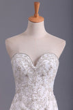 2024 Sweetheart Wedding Dresses Mermaid Organza With Beads P1C3KKMZ