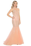 2024 High Neck Tulle With Applique Mermaid Prom Dresses PDDZ22XE