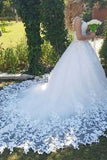 2024 Beautiful Ivory Tulle Ball Gown Wedding PHKCH5YC