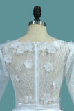 2024 Wedding Dresses A Line Scoop With Sash And Handmade Flower Court PS87EY2E