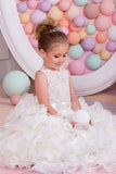 2024 Flower Girl Dresses A Line Chiffon & Lace With Sash P5LA1H1Z