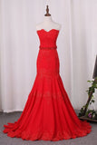 2024 Chiffon Mermaid Sweetheart Prom Dresses PSAZH85Q