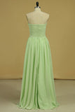 2024 Sweetheart Ruched Bodice Bridesmaid Dress A Line PBEHGJ14