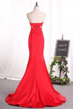 2024 Sweetheart Evening Dresses Mermaid Satin Ruched P7F9XKL1