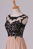 2024 Two-Tone Prom Dresses Scoop A-Line Chiffon With Black PQHJ91ZQ