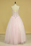 2024 Sweetheart Ball Gown Quinceanera Dresses Tulle With Beads And PD9HAHRG