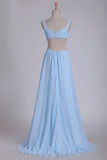 2024 Straps Prom Dresses A Line With Beads Floor PSKD2SN8