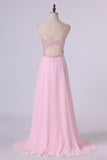 2024 Sexy Open Back Prom Dress Sweetheart A Line Floor Length Chiffon PS8P2GYK