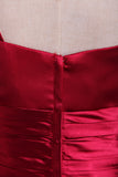 2024 Burgundy/Maroon One Shoulder Bridesmaid Dresses Floor Length A PPC39AG3