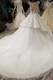 2024 Ball Gown Wedding Dresses Court Train Bateau Top PRSAKKG6