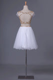 2024 Two-Piece Homecoming Dresses Scoop A Line Tulle Beaded PYH6A38Y