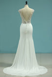 2024 Sexy Open Back Straps Mermaid Wedding Dresses P19Q43ZT