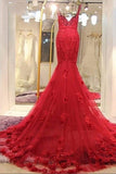 2024 Spaghetti Straps Tulle Mermaid Prom Dresses With PFR1ETAL