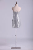 2024 Shiny Sweetheart Sheath Short Sequined PR7HB22A