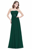 Chiffon Sweetheart Neck A Line Sleeveless Wedding Bridesmaid Long Evening Festive PRH722AA